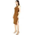 thumbnail image 3 of Artyska Women's Ribbed Sleeveless Round Neck Side Slit Midi Tank Dress, 3 of 8
