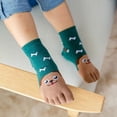 thumbnail image 2 of Kids Five Fingers Socks Cotton Non Slip Pilates Cute Animal Toe Socks, 2 of 4