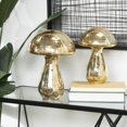 thumbnail image 2 of 12", 10"H Champagne Glass Handmade Glossy Weathered Mushroom Sculpture, by DecMode (2 Count), 2 of 11