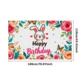 thumbnail image 5 of Adorable Bunny Themed Happy Birthday Banner with Floral Butterfly Decors Party Backdrop Photography Props Birthday Party Decorations Background, 5 of 8