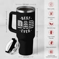 thumbnail image 3 of Best Dad Ever Tumbler 40Oz, Gifts for Dad for Christmas Birthday Valentine Fathers Day, Dad Coffee Cup Stainless Steel Insulated Tumblers with Lid & Straw, Dads Gift from Daughter Son, 3 of 6