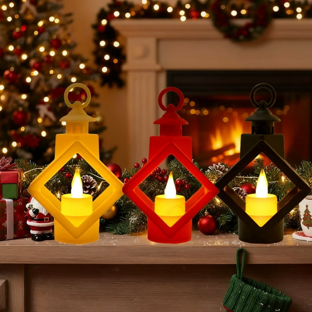 Sentmoon Christmas Lights Indoor Christmas LED Lanterns Candlestick Hanging Lanterns for Tree Indoor Outdoor Decor Holiday for Home Winter Christmas Party Decoration