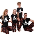 thumbnail image 5 of EYIIYE Halloween Pajamas Family Set, Ghost Print Short Sleeve T-shirt with Grimace Print Pants Sleepwear Loungewear, 5 of 5