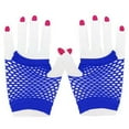 thumbnail image 3 of Clearance!Uooqdmx Fingerless Gloves Fishnet Gloves 80s Mesh Gloves Short Wear Girls Ladies Party Night Hen Gloves Mittens Blue One Size, 3 of 3
