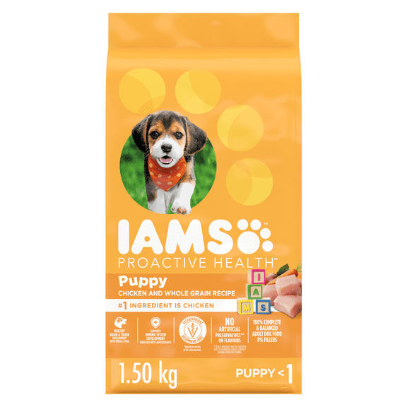 Iams Proactive Health Puppy Dry Dog Food Chicken & Whole Grain Recipe 1.5kg