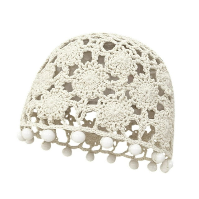Gorro de crochet para mujer, suave, moderno y transpirable, ideal para vacaciones y viajes a la playa. Borlas