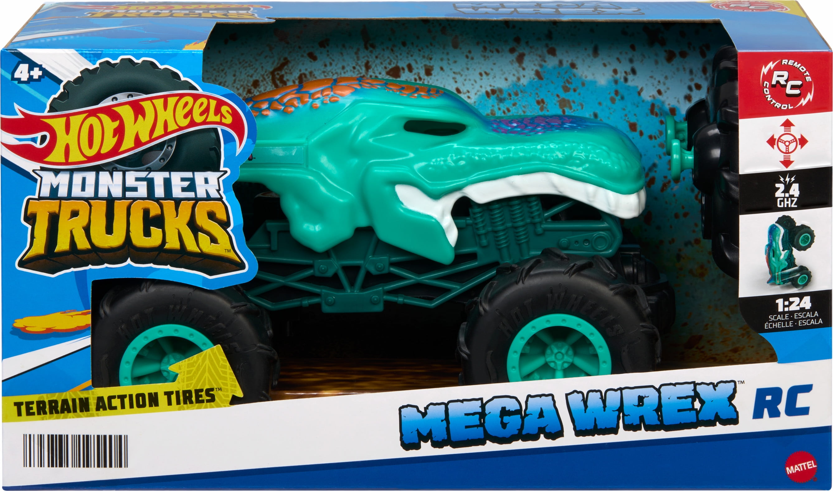 Hot Wheels Monster Trucks 1:24 Scale Mega-Wrex RC Vehicle