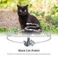 thumbnail image 6 of Midir&Etain Cat Anklet for Women 925 Sterling Silver Black Cat Moss Agate Link Anklets Fashion Bracelet Jewelry Gift for Cat Lover, 6 of 7