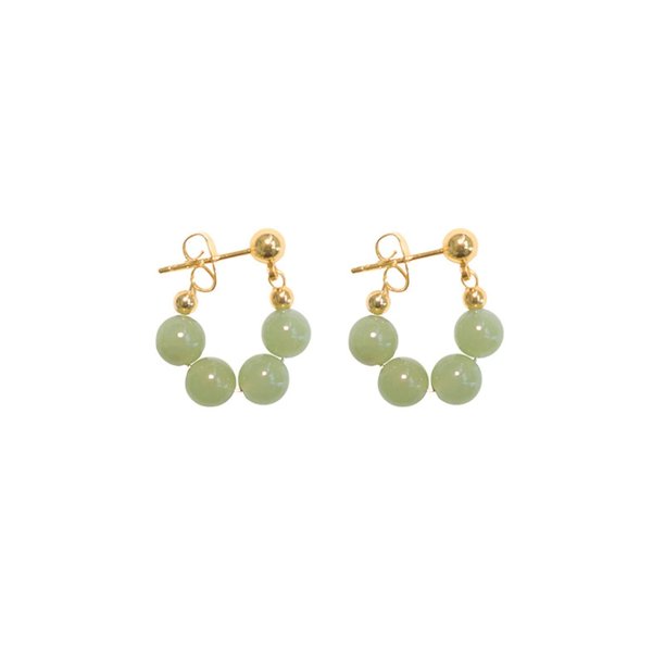 - 3 piezas de pendientes naturales de jade verde de la suerte, delicados colgantes de jade real, pendientes hechos a mano
