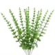 thumbnail image 1 of Xiao Hua 18 tallos de eucalipto artificiales, hojas de eucalipto, flores artificiales para el hogar, oficina, ramo de flores, centro de mesa, decoración de boda, decoración navideña, verde claro., 1 of 5