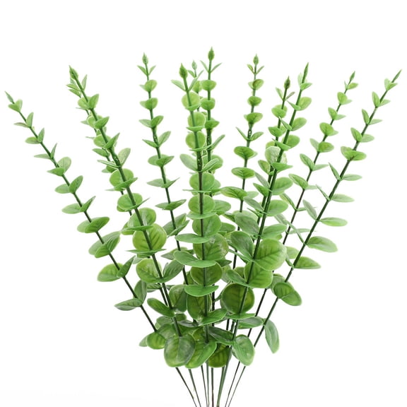 ERDOUY 18pcs Eucalyptus Stems Artificial Eucalyptus Leaf Stems Artificial Flowers for Home Office Flower Bouquet Centerpiece Wedding Decoration Christmas Decoration-Light Green