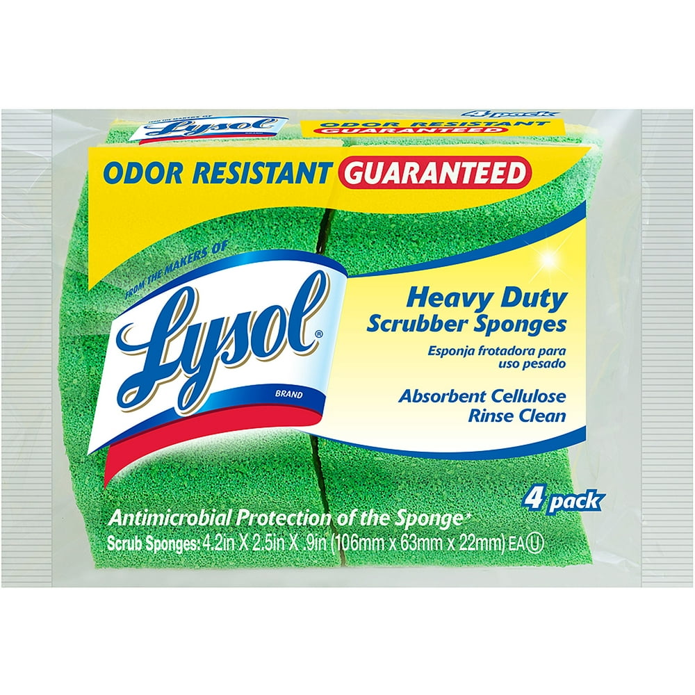 Lysol Heavy Duty Cellulose Scrub Sponges, 4 count - Walmart.com ...