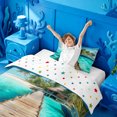 thumbnail image 3 of meiyoeat Tropical Beach Pier Twin Duvet Cover For Boys,Tree Print Twin Bedding,Polkadot Reversible,2-Piece,1 Duvet Cover and 1 Pillowcase, 3 of 6