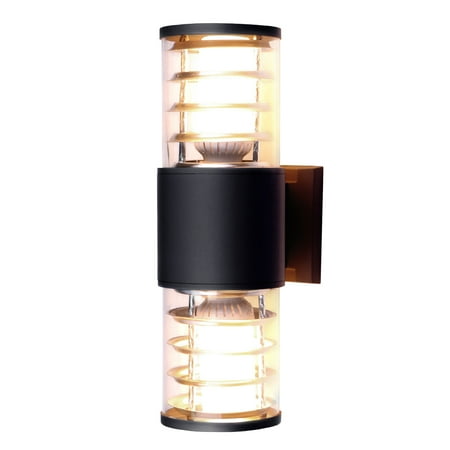 

New Up & Down Wall Light Scrub Black Grey Outdoor Garden Door Lamp Waterproof Patio Lights Double Head Wall Light E27 Socket