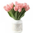 thumbnail image 2 of 10 Pcs Tulips Artificial Flowers Faux Tulip Stems for Mothers Day Easter Spring Wreath Wedding Bouquet Centerpiece Floral Arrangement Cemetery Party Wedding Table Decor 14Inch Tall, 2 of 5