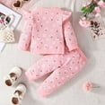 thumbnail image 5 of Esaierr 2Pcs Baby Infant Girls Autumn Winter Outfits 3M-24M Printed Long Sleeve Ruffle Trim Casual T-Shirt+print Pants, 5 of 7