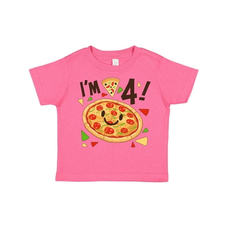 

Inktastic Im Four! Pizza Birthday Party Gift Toddler Boy or Toddler Girl T-Shirt
