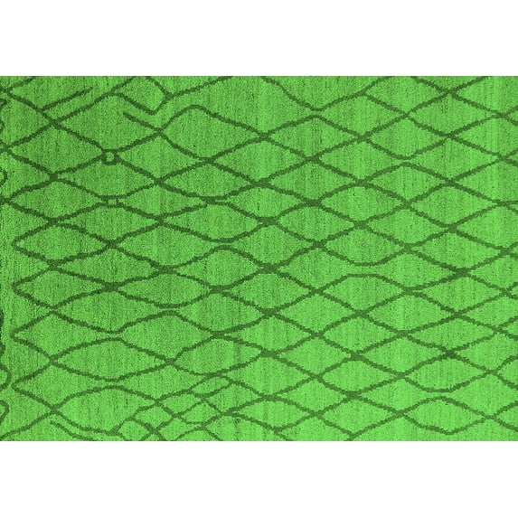Ahgly Company Indoor Rectangle Oriental Green Industrial Area Rugs, 5' x 8'