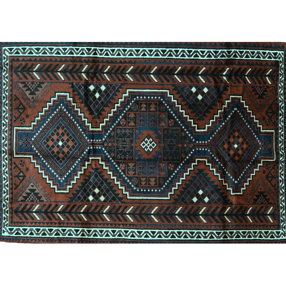 Ahgly Company Indoor Rectangle Persian Light Blue Traditional Area Rugs, 7' x 10'