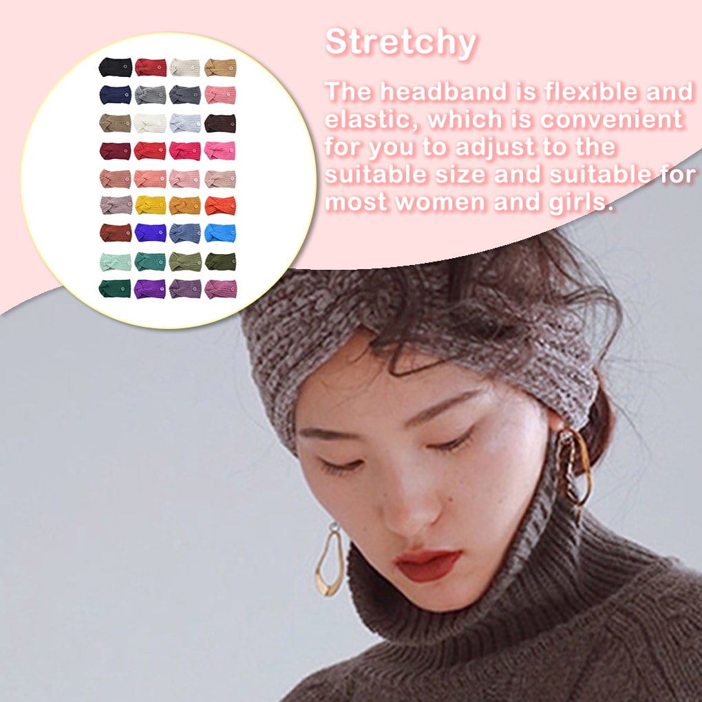 Acheter Bandeau Tricoté En Laine D'hiver Pour Femmes, Chauffe