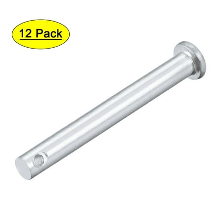 

Single Hole Clevis Pins -6mm x 60mm Flat Head Zinc-Plating Solid Steel Link Hinge Pin 12Pcs
