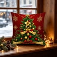 thumbnail image 2 of Sahpxhe Christmas Pillow Covers,17.7x17.7in Printed Cushion Throw Pillow Case with Santa Reindeer Pine Tree Design for Sofa Bedroom Winter Holiday Decor Multicolor-A, 2 of 6