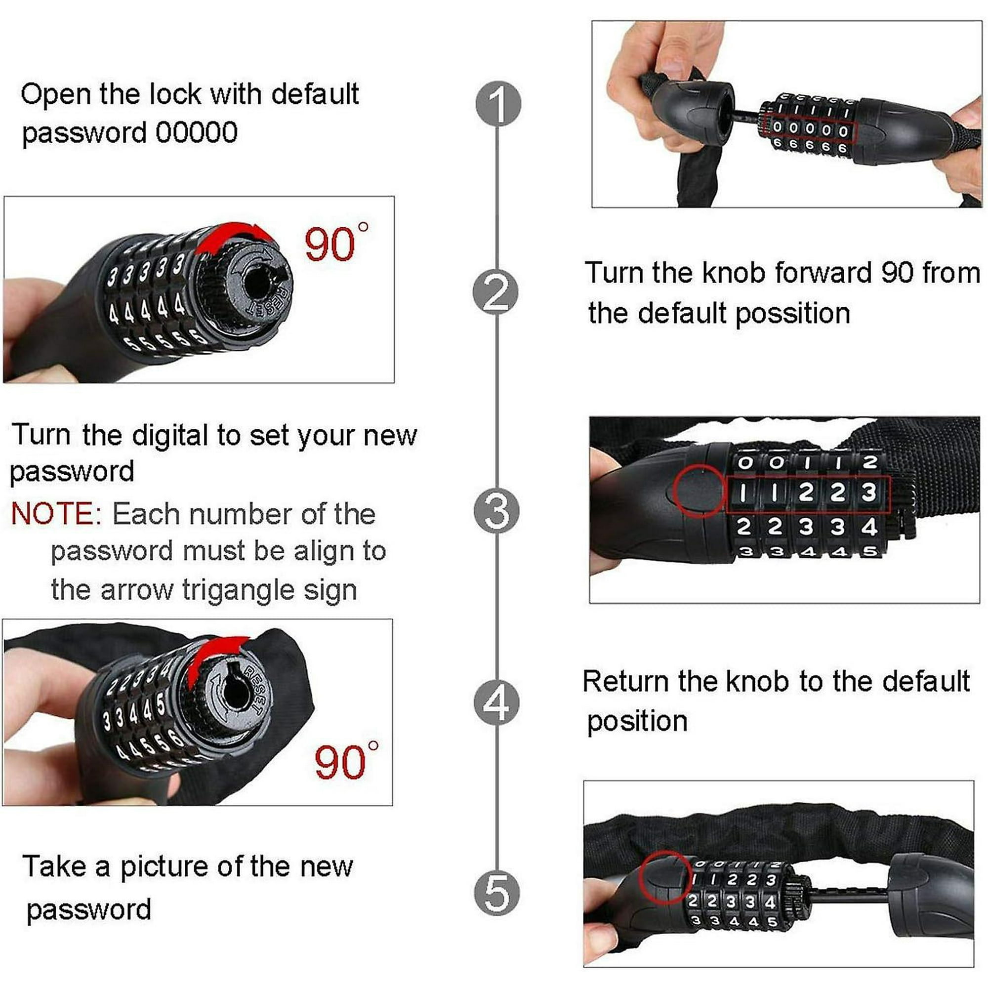 YYLUOYANG Cadenas VéLo Serrure Antivol For Vélo, Câble De 2M De Long