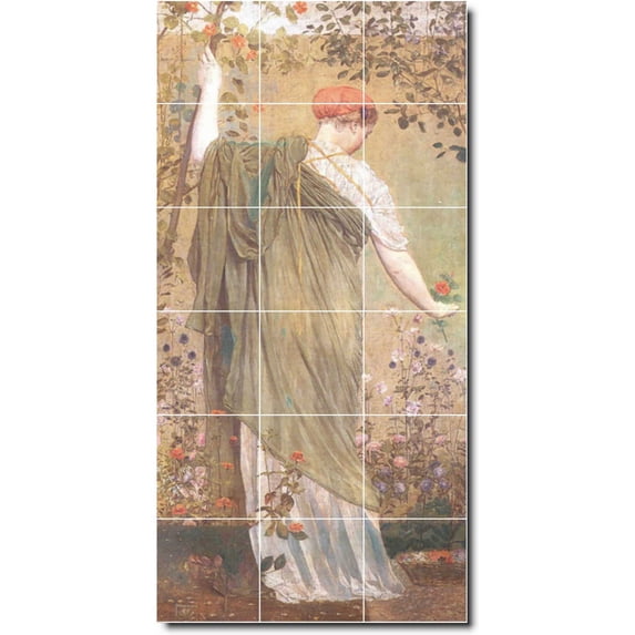 Ceramic Tile Mural-Albert Moore Women Painting 5. 24" w x 48" h using (18) 8 x 8 ceramic tiles