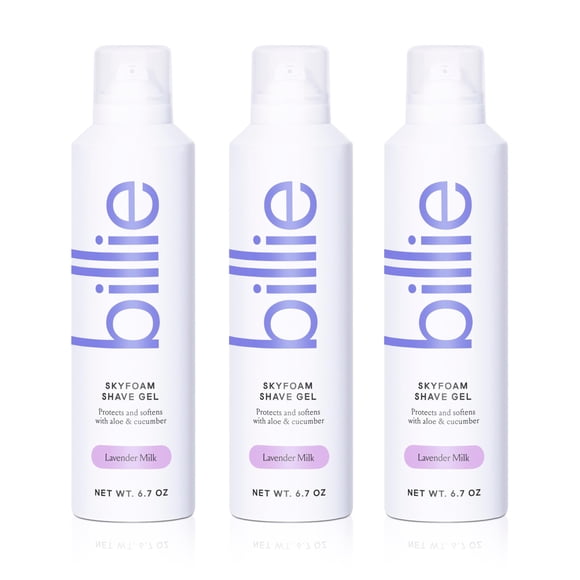 Gel de afeitar Billie SkyFoam con aroma a leche de lavanda, 200 ml, paquete de 3