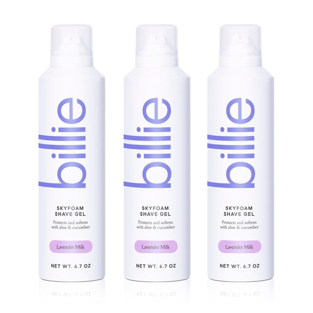 Gel de afeitar Billie SkyFoam con aroma a leche de lavanda, 200 ml, paquete de 3