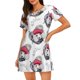 thumbnail image 1 of Fotbe Cute Poodle Dog Bata de Dormir para Mujer con Estampado, Camisón de Algodón de Manga Corta, Ropa de Dormir Casual, 1 of 6