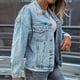 thumbnail image 4 of Chaqueta vaquera de un solo pecho con solapa de borla suelta informal a la moda para mujer Pompotops qwe15021, 4 of 9