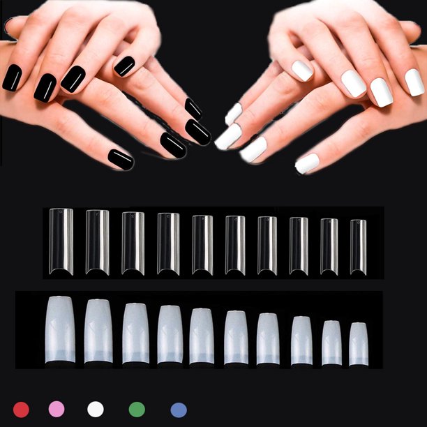 Yirtree French Nail Tips Acrylic Flake Nails Half Cover 100pcs Artificial False Nails Half Tips Yirtree French Nail Tips Acrylic Flake Nails Half Cover 100pcs Artificial False Nails Half Tips