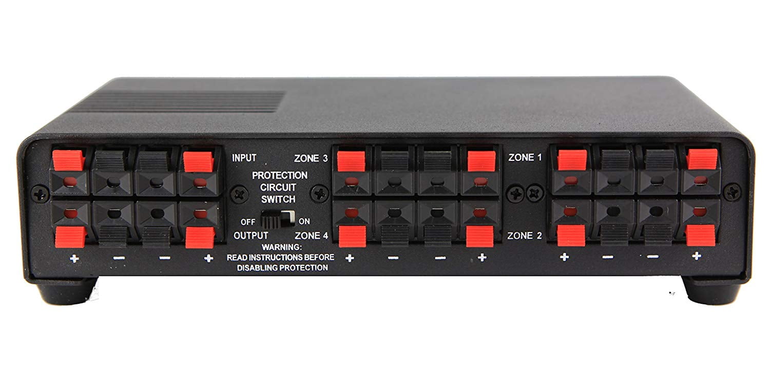 Melody (TM) 4 Channel Speaker Selector MultiZone Audio Home Surround Sound Control with