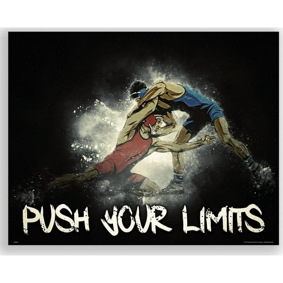 Push Your Limits Motivational Wrestling Poster Wall Art Quotes Print Home Boys Room Gift Classroom Decor