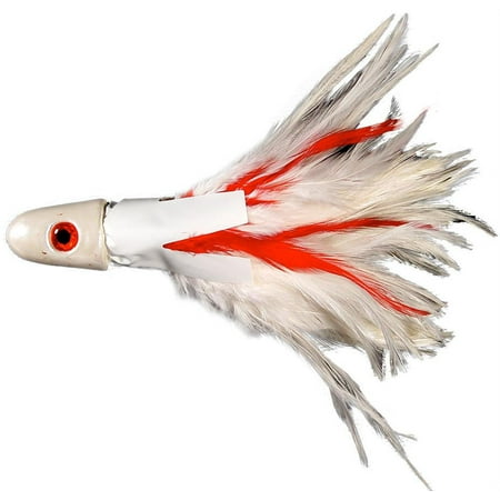 UPC: 0026653192138 | No Alibi NA-F05-1/2 Trolling Feather Lure White And Red Skirt 1/2