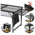 thumbnail image 6 of WDZS Folding Grill Table, Portable Picnic Table, Camping Table with Storage, Adjustable Height, 4.7ft Large Desktop ＆ 2 Wing Panels, Outdoor Grill Table for Party BBQ RV Picnic (Black), 6 of 9