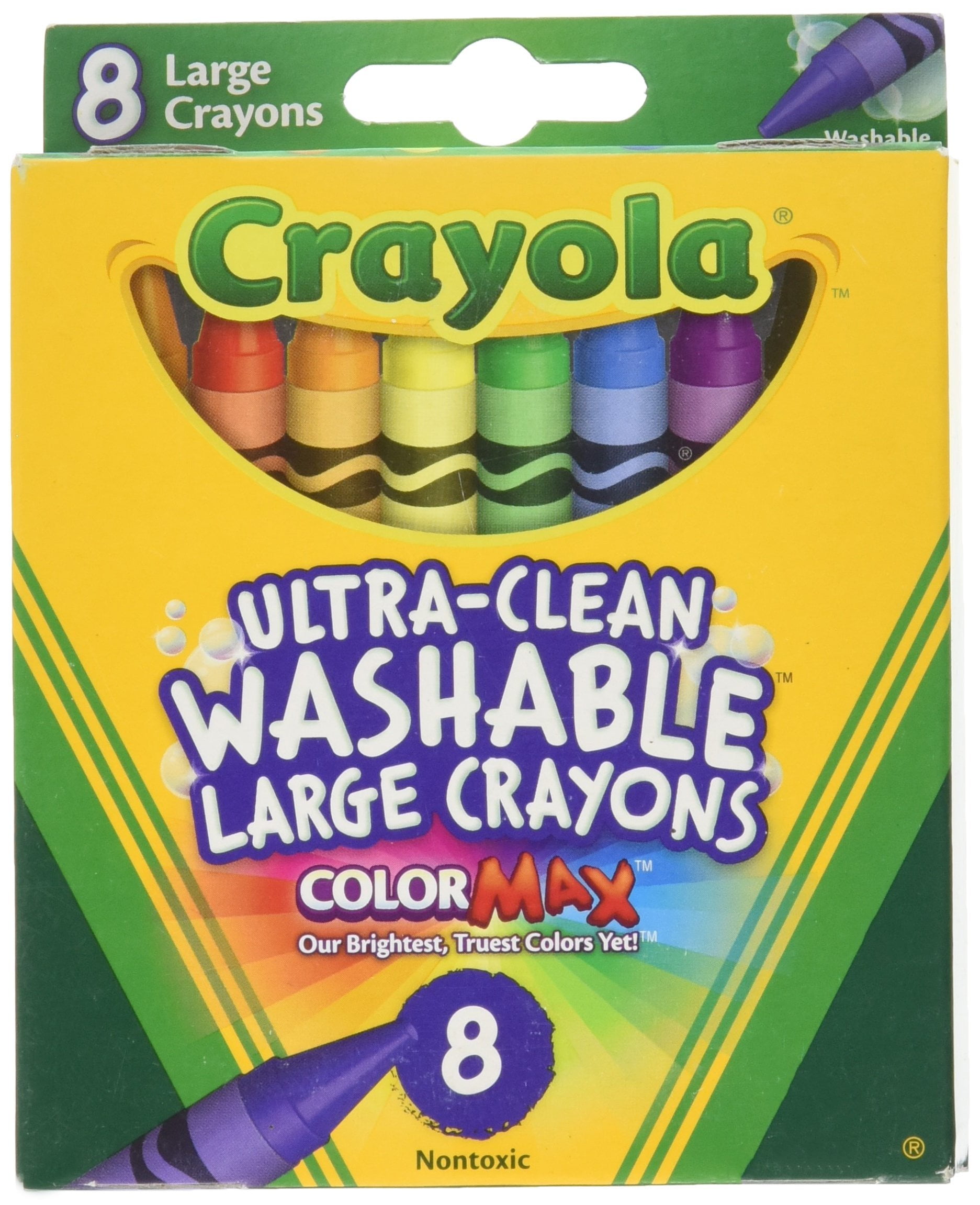 Crayola 8 Count Ultra Clean Washable Large Crayons Color Max (Pack of 3