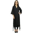 thumbnail image 1 of Bimba Rayon Black Hig Low Designer Kurta Dress Kurti Casual Wear With Scarf - 10, 1 of 8