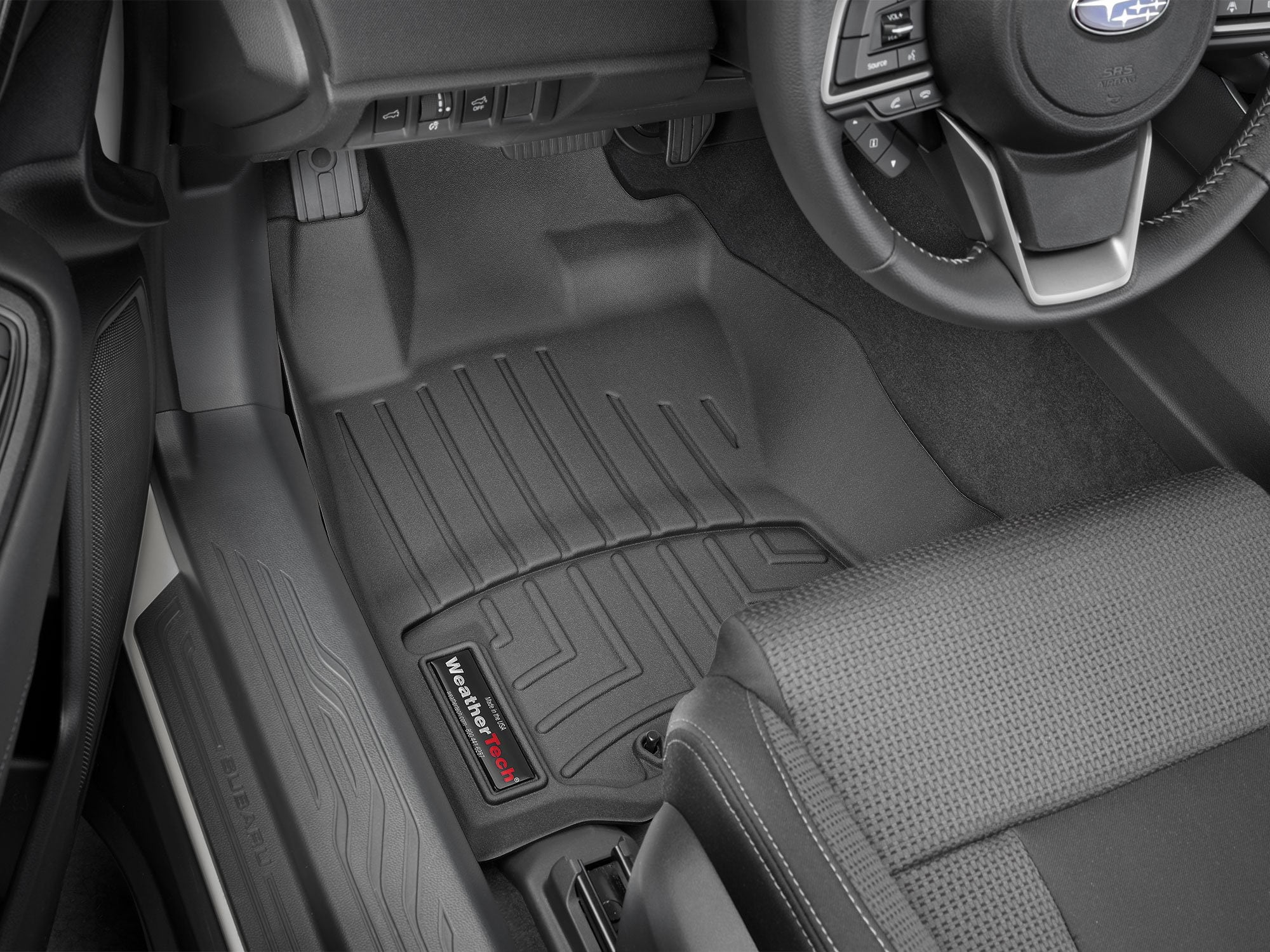 WeatherTech Custom Fit FloorLiners compatible with Subaru Outback, Legacy - 1st Row (Driver & Passenger), Black