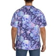 thumbnail image 3 of Logiee flower crystal Skull Print Men's Button Down Shirts Short Sleeve, Summer Beach Shirts,Vacation Wedding Shirts,Men's Casual Button-Down Shirts with Pocket-Medium, 3 of 5