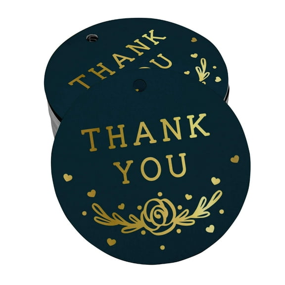 Inkdotpot Thank You Bridal Shower-Baby Shower-Retirement-Wedding-Birthday Bottle Tag Real Gold Foil Favor Hang Tags Pack Of 100