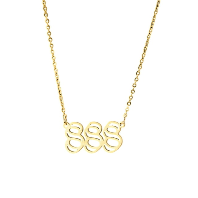 relayinert Versatile Stainless Steel Necklace With Number Pendant Trendy Fashion Accessory Exquisite Necklaces 888 Gold