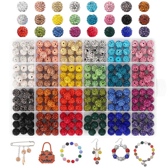 Juego de diamantes de imitación Craft Beads novani, 240 unidades, 10 mm, 24 colores