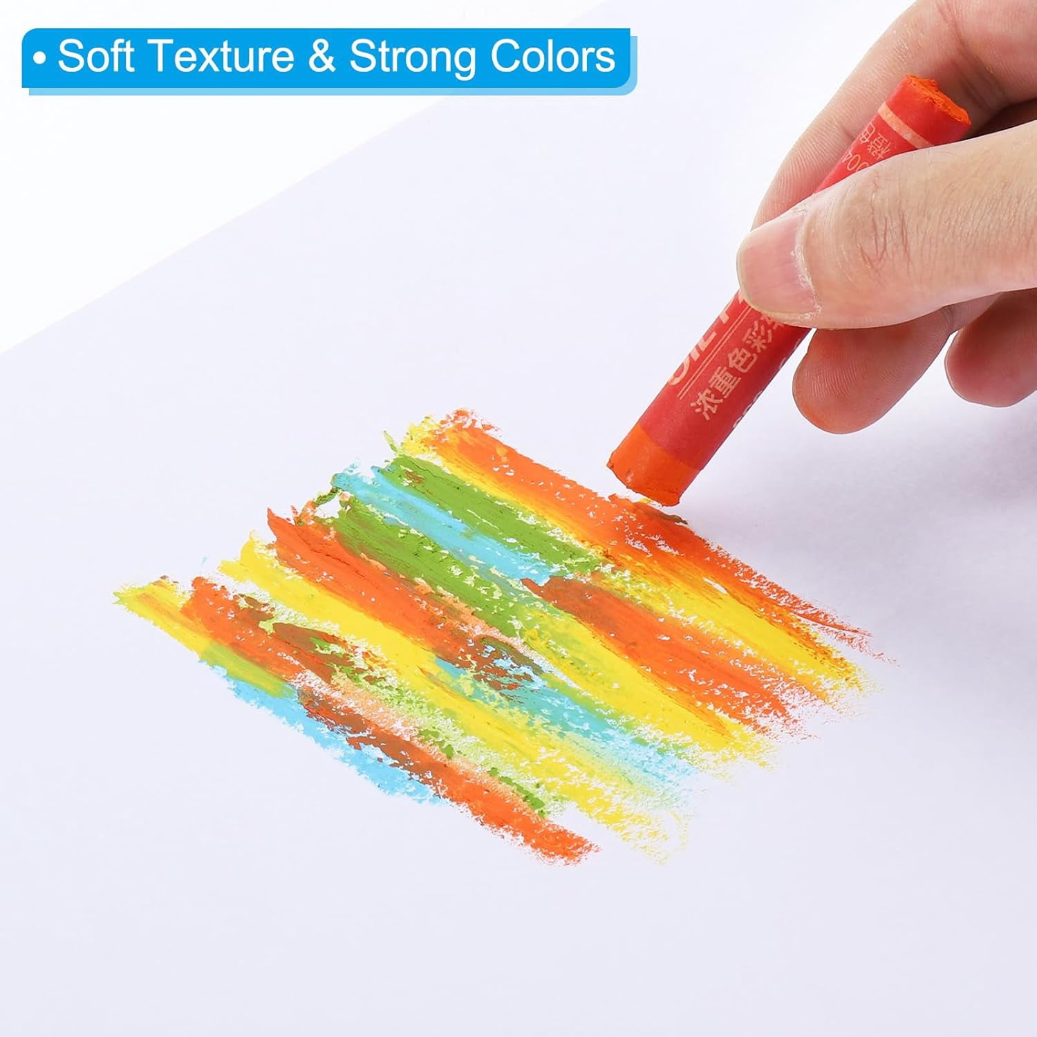 Sky Blue Oil Pastels, 12Pcs Soft Crayons Creamy Pastels Stick Art Supplies for Painting Drawing Blending Graffiti Artists Beginners