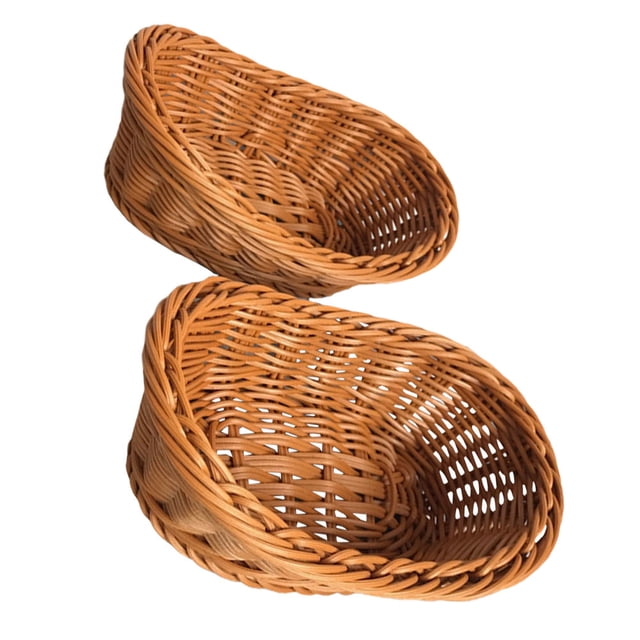 HEANUJJ 2Ud Cestas Organizadoras De Cocina Imitación Rattan En Plástico Marrón