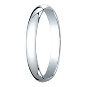 Mens 18K White Gold, 3.0mm Traditional Dome Oval Wedding Band (sz 8.5)