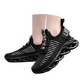 thumbnail image 3 of Boys Sneakers Children's Sports Shoes Boys Mesh Breathable Flying Woven Lightweight Casual Soft-Soled Athletic Footwear for School Playground Running Training Boys Shoes,Color:08 Black, Size:35, 3 of 9