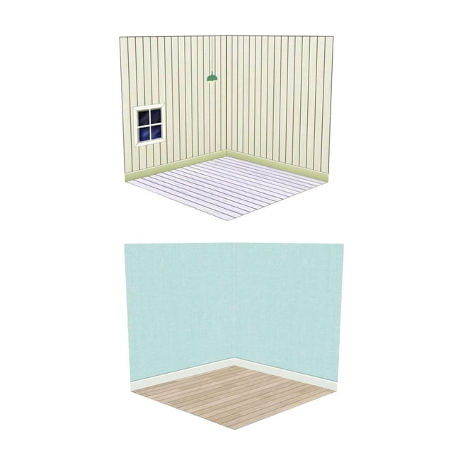 2x 1:12 Miniature Dollhouse Display Board Background Board for Adults Unisex Sunnimix none