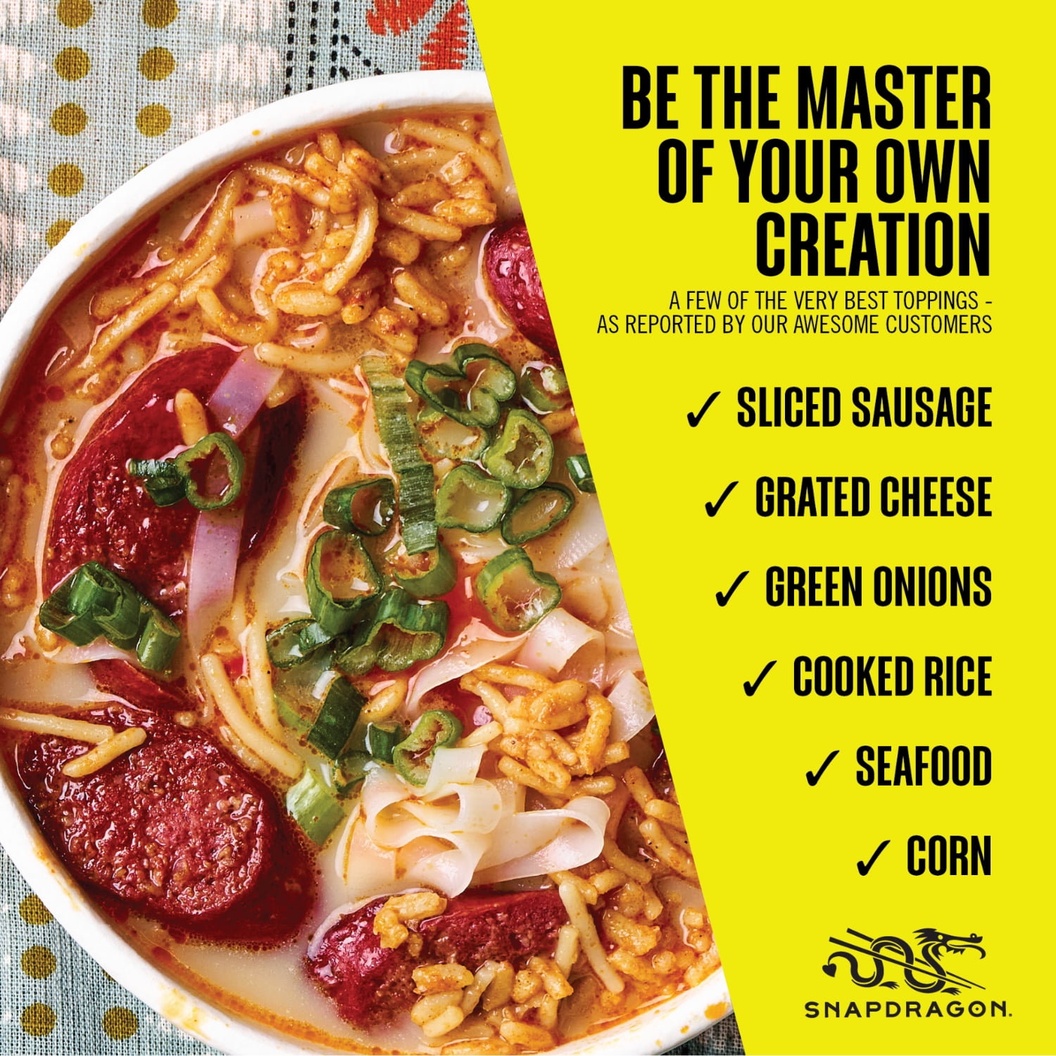 Snapdragon Laksa Curry Pho Spicy Instant Noodle Soup Broth with Gluten-Free Rice Noodles (2.1 oz Each, 6 Count), Shelf-Stable, Bowls